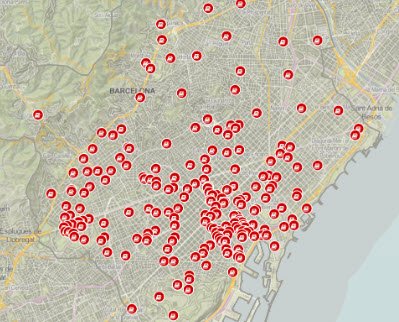 mapa de biblioteques de l'àrea de Barcelona