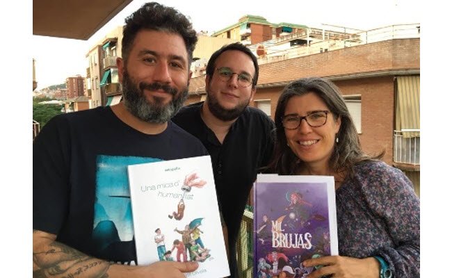 Equip dels bufacanyes amb carlota petit i els seus llibres